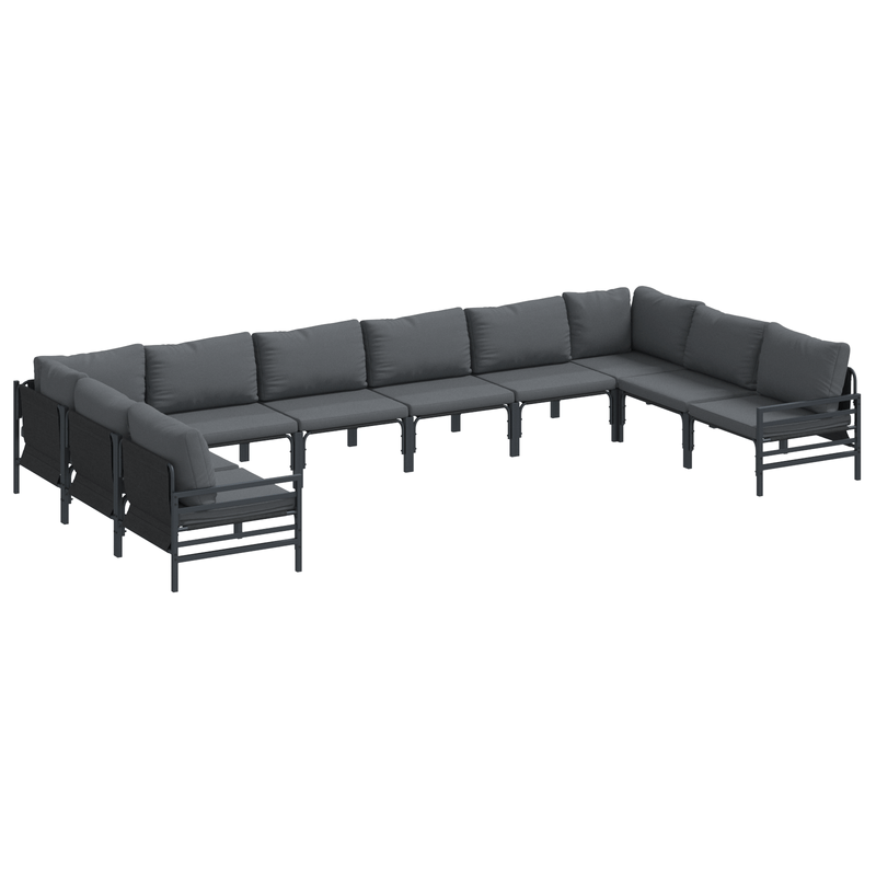 Casa si Gradina - Gradina si terasa - Mobilier exterior - Seturi mobila gradina - Set de canapele pentru gradina 10 pcs Antracit Otel - Infinity.ro