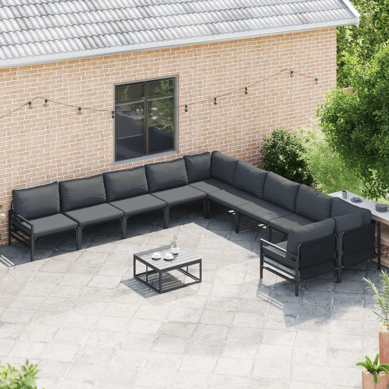Casa si Gradina - Gradina si terasa - Mobilier exterior - Seturi mobila gradina - Set de canapele pentru gradina 10 pcs Antracit Otel - Infinity.ro