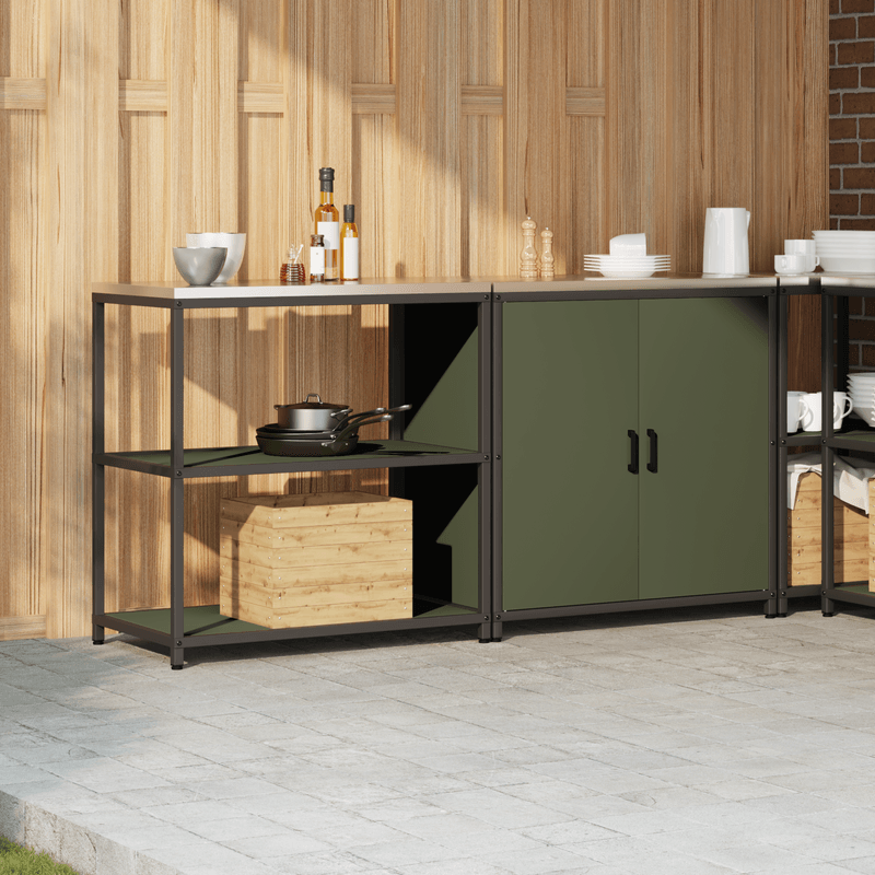 Casa si Gradina - Mobilier - Comode si corpuri - Corpuri bucatarie - Set de depozitare pentru bucatarie cu raft 2 pcs Verde masliniu - Infinity.ro