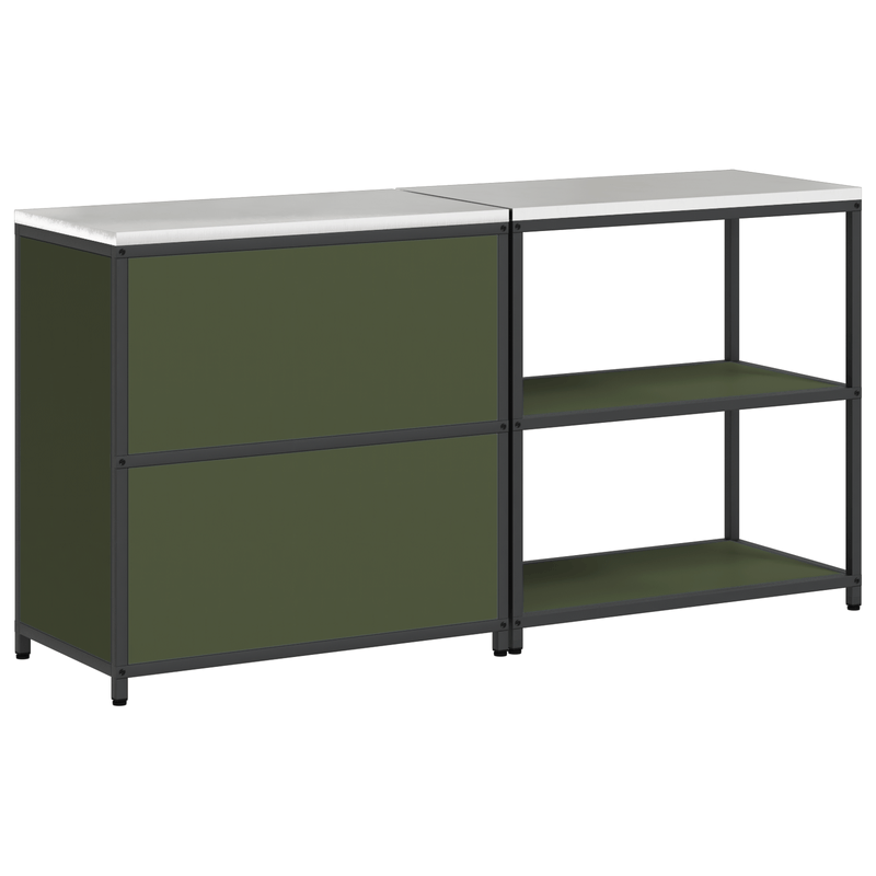 Casa si Gradina - Mobilier - Comode si corpuri - Corpuri bucatarie - Set de depozitare pentru bucatarie cu raft 2 pcs Verde masliniu - Infinity.ro