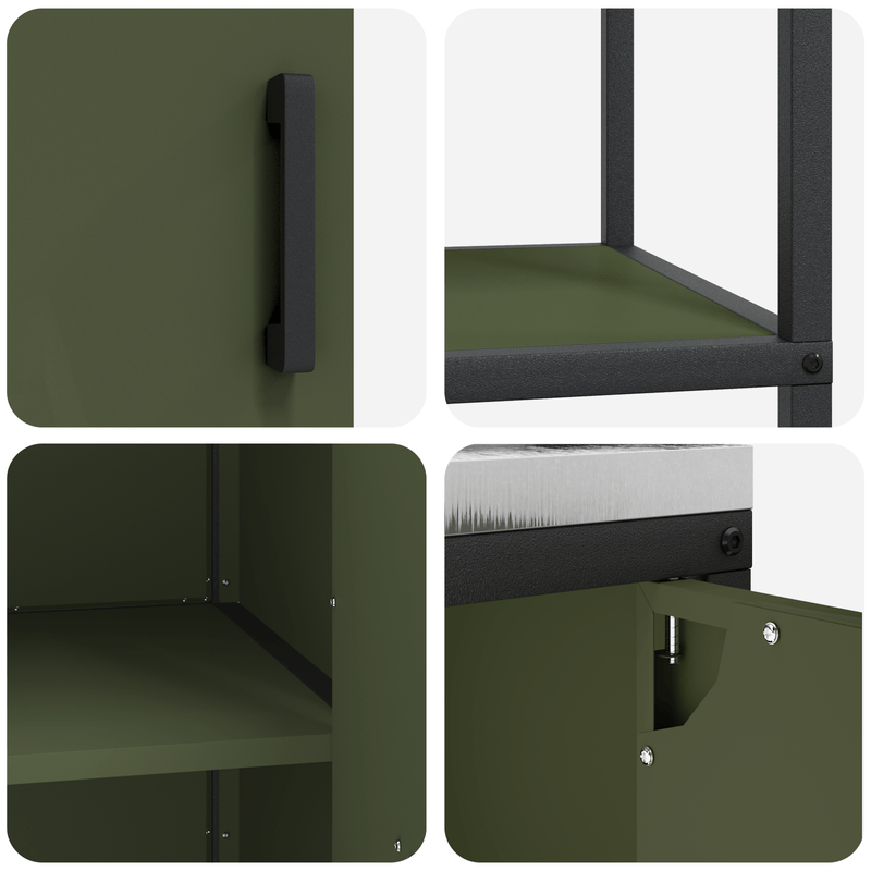 Casa si Gradina - Mobilier - Comode si corpuri - Corpuri bucatarie - Set de depozitare pentru bucatarie cu raft 2 pcs Verde masliniu - Infinity.ro