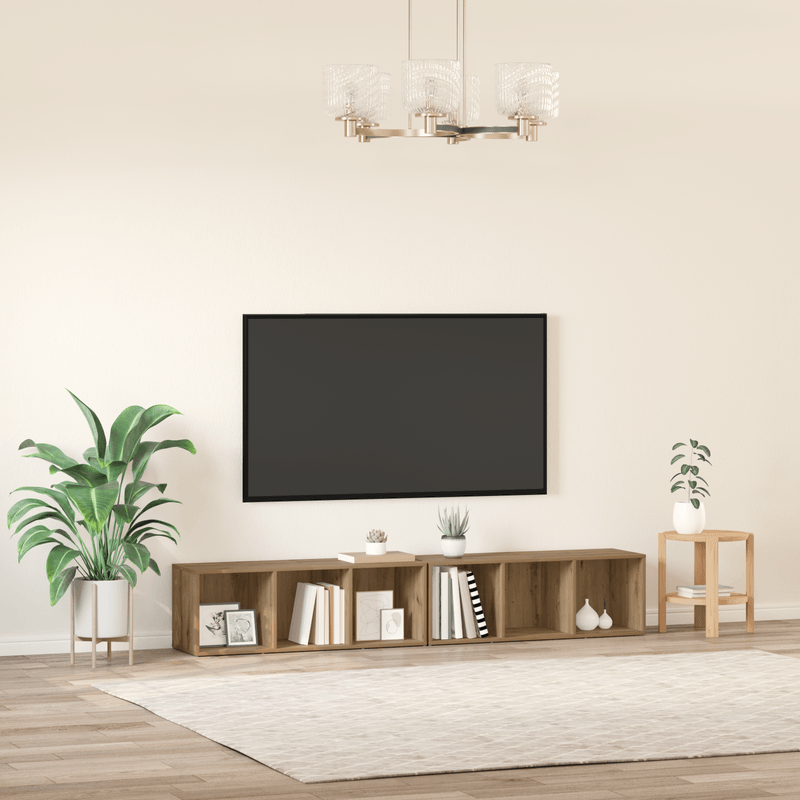 Casa si Gradina - Mobilier - Comode si corpuri - Comode - Set comoda TV 2 pcs Stejar Artizanal 37 x 35 x 107 cm - Infinity.ro