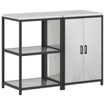 Casa si Gradina - Mobilier - Comode si corpuri - Corpuri bucatarie - Set de depozitare pentru bucatarie cu raft cu depozitare cu usa Ajustabil 2 pcs Argintiu - Infinity.ro