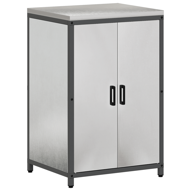 Casa si Gradina - Mobilier - Comode si corpuri - Corpuri bucatarie - Set de depozitare pentru bucatarie cu raft cu depozitare cu usa Ajustabil 2 pcs Argintiu - Infinity.ro