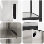 Casa si Gradina - Mobilier - Comode si corpuri - Corpuri bucatarie - Set de depozitare pentru bucatarie cu raft cu depozitare cu usa Ajustabil 2 pcs Argintiu - Infinity.ro