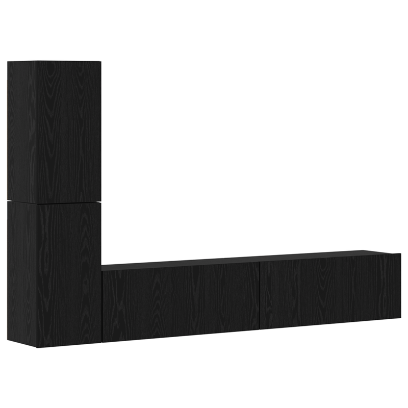 Casa si Gradina - Mobilier - Comode si corpuri - Comode - Dulap pentru TV pe Perete 4 pcs Stejar negru Lemn compozit - Infinity.ro