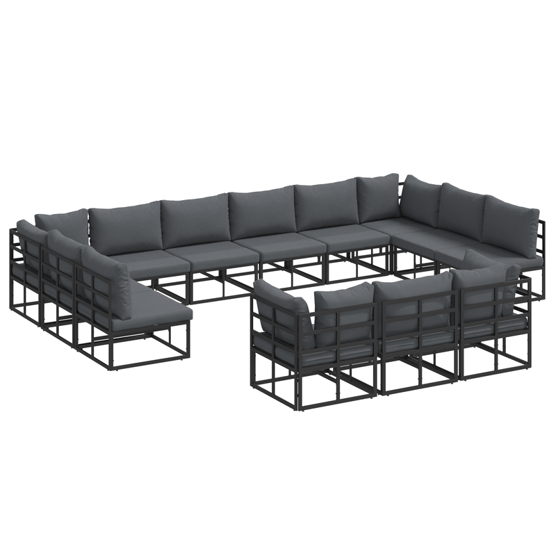 Casa si Gradina - Gradina si terasa - Mobilier exterior - Seturi mobila gradina - Set de canapele pentru gradina 13 pcs Negru 423 x 211.5 x 71 cm - Infinity.ro