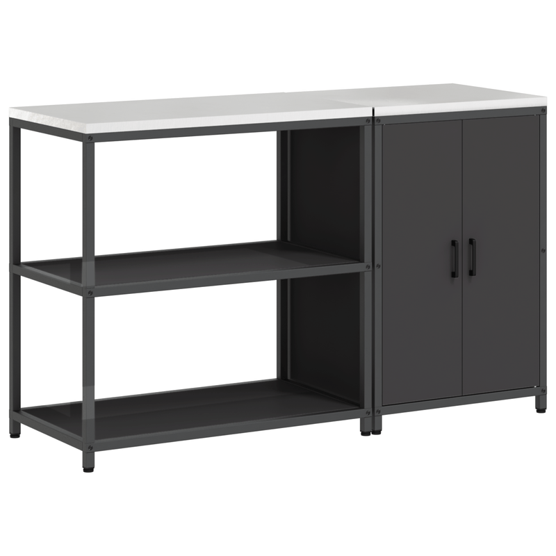 Casa si Gradina - Mobilier - Comode si corpuri - Corpuri bucatarie - Set de depozitare pentru bucatarie 2 pcs Negru 150 x 50 x 92 cm - Infinity.ro