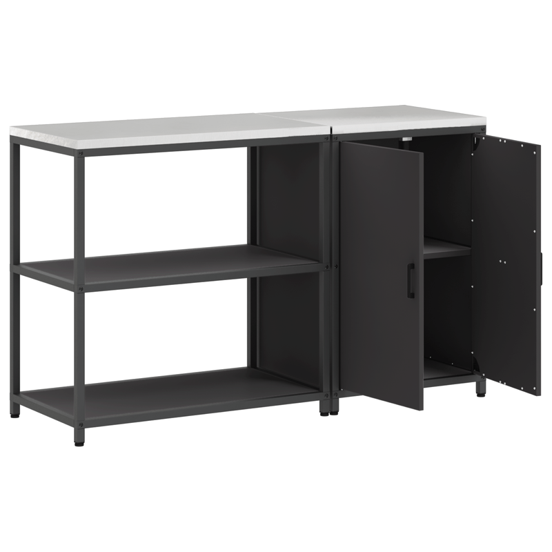 Casa si Gradina - Mobilier - Comode si corpuri - Corpuri bucatarie - Set de depozitare pentru bucatarie 2 pcs Negru 150 x 50 x 92 cm - Infinity.ro