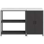 Casa si Gradina - Mobilier - Comode si corpuri - Corpuri bucatarie - Set de depozitare pentru bucatarie 2 pcs Negru 150 x 50 x 92 cm - Infinity.ro