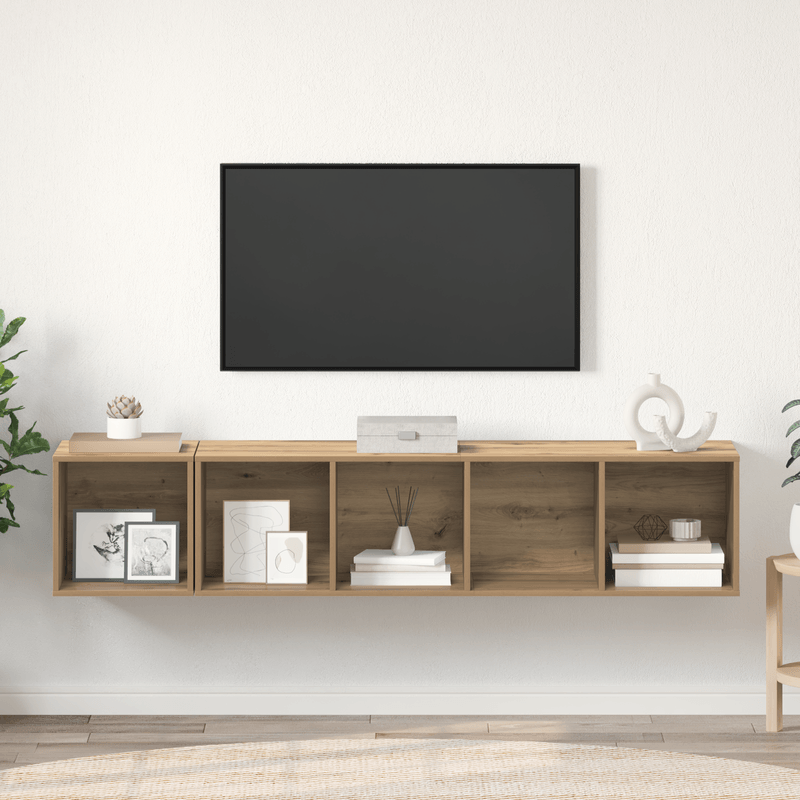 Casa si Gradina - Mobilier - Seturi de mobilier - Seturi living - Set dulap TV 2 pcs stejar artizanal 37 x 37 x 142.5 cm - Infinity.ro
