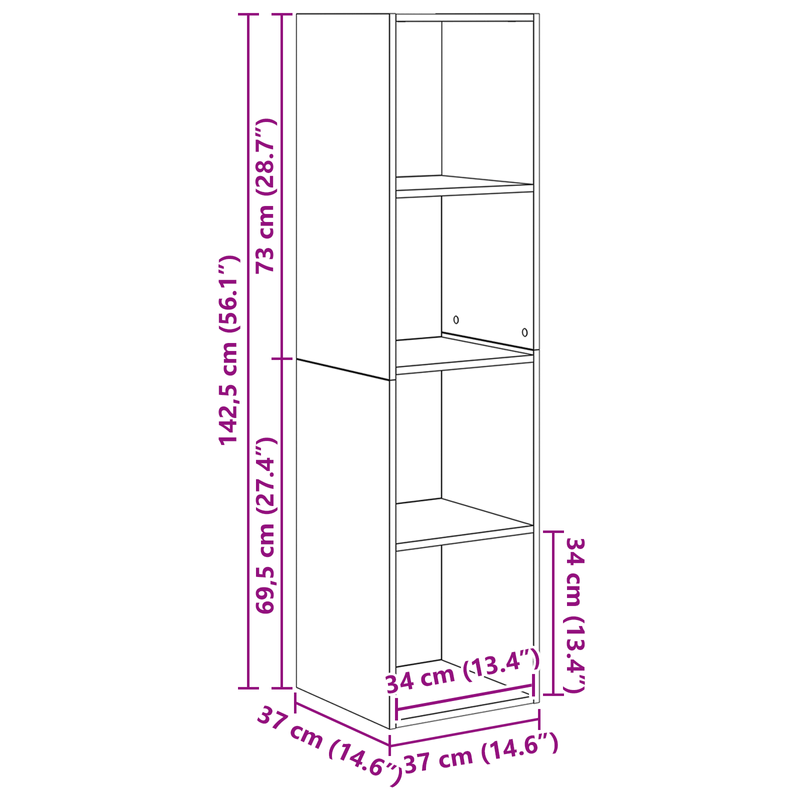 Casa si Gradina - Mobilier - Seturi de mobilier - Seturi living - Set dulap TV 2 pcs stejar artizanal 37 x 37 x 142.5 cm - Infinity.ro