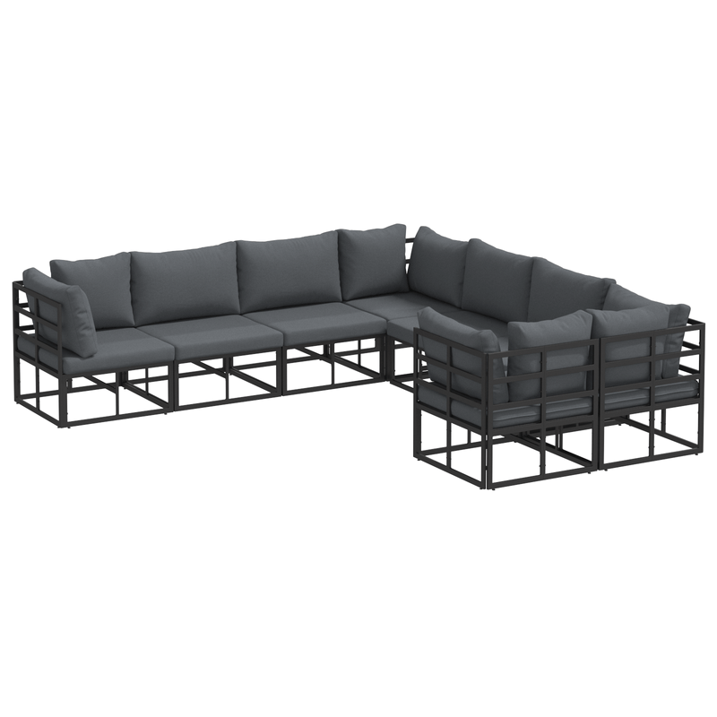 Casa si Gradina - Gradina si terasa - Mobilier exterior - Seturi mobila gradina - Set de canapele pentru gradina 8 pcs Negru 283 x 283 x 71 cm - Infinity.ro