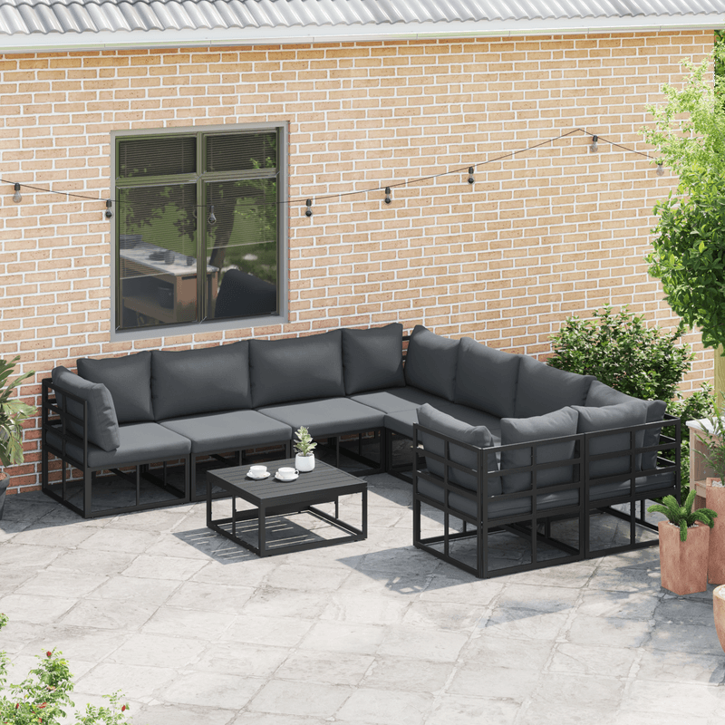 Casa si Gradina - Gradina si terasa - Mobilier exterior - Seturi mobila gradina - Set de canapele pentru gradina 8 pcs Negru 283 x 283 x 71 cm - Infinity.ro