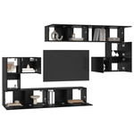 Casa si Gradina - Mobilier - Comode si corpuri - Comode - Set comoda TV cu depozitare cu usa 8 pcs Stejar negru - Infinity.ro