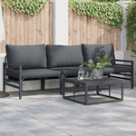Casa si Gradina - Gradina si terasa - Mobilier exterior - Seturi mobila gradina - Set de canapele pentru gradina 3 pcs Antracit Otel - Infinity.ro