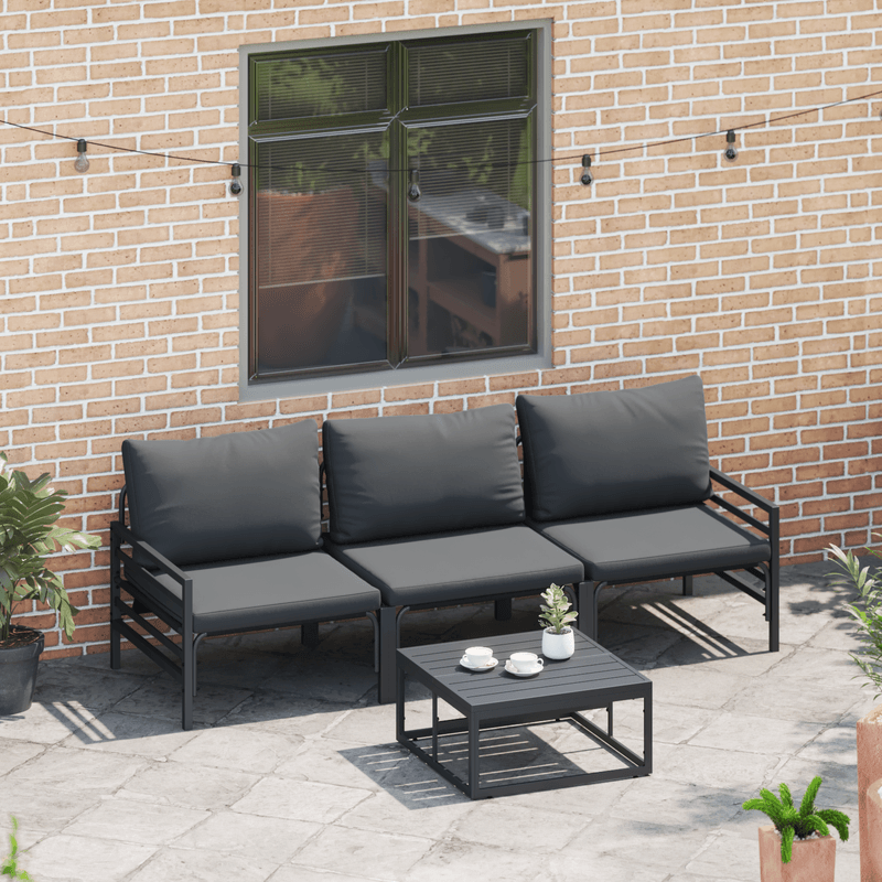 Casa si Gradina - Gradina si terasa - Mobilier exterior - Seturi mobila gradina - Set de canapele pentru gradina 3 pcs Antracit Otel - Infinity.ro