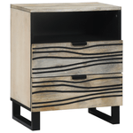 Casa si Gradina - Mobilier - Comode si corpuri - Noptiere - Noptiere cu sertar Alb si negru 50 x 33 x 60 cm - Infinity.ro