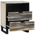 Casa si Gradina - Mobilier - Comode si corpuri - Noptiere - Noptiere cu sertar Alb si negru 50 x 33 x 60 cm - Infinity.ro