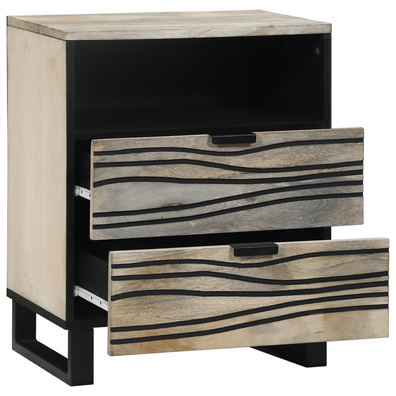 Casa si Gradina - Mobilier - Comode si corpuri - Noptiere - Noptiere cu sertar Alb si negru 50 x 33 x 60 cm - Infinity.ro