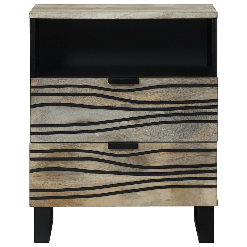 Casa si Gradina - Mobilier - Comode si corpuri - Noptiere - Noptiere cu sertar Alb si negru 50 x 33 x 60 cm - Infinity.ro