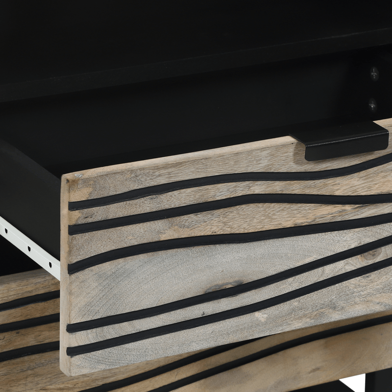 Casa si Gradina - Mobilier - Comode si corpuri - Noptiere - Noptiere cu sertar Alb si negru 50 x 33 x 60 cm - Infinity.ro