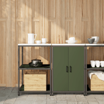 Casa si Gradina - Mobilier - Comode si corpuri - Corpuri bucatarie - Set de depozitare pentru bucatarie cu raft 2 pcs Verde masliniu - Infinity.ro