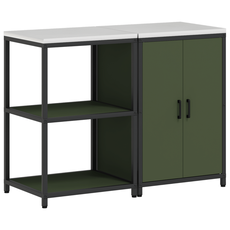 Casa si Gradina - Mobilier - Comode si corpuri - Corpuri bucatarie - Set de depozitare pentru bucatarie cu raft 2 pcs Verde masliniu - Infinity.ro
