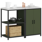 Casa si Gradina - Mobilier - Comode si corpuri - Corpuri bucatarie - Set de depozitare pentru bucatarie cu raft 2 pcs Verde masliniu - Infinity.ro