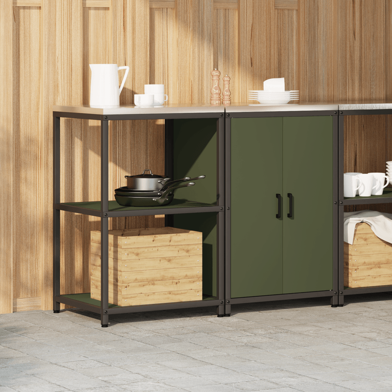 Casa si Gradina - Mobilier - Comode si corpuri - Corpuri bucatarie - Set de depozitare pentru bucatarie cu raft 2 pcs Verde masliniu - Infinity.ro