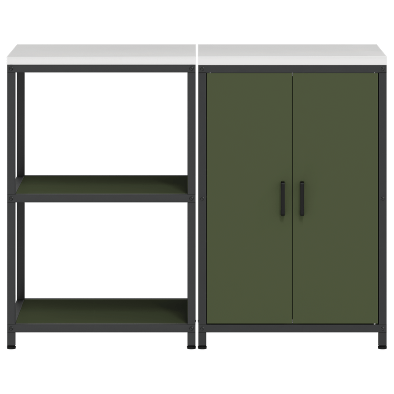 Casa si Gradina - Mobilier - Comode si corpuri - Corpuri bucatarie - Set de depozitare pentru bucatarie cu raft 2 pcs Verde masliniu - Infinity.ro