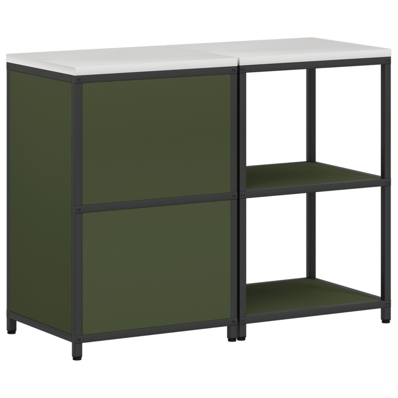 Casa si Gradina - Mobilier - Comode si corpuri - Corpuri bucatarie - Set de depozitare pentru bucatarie cu raft 2 pcs Verde masliniu - Infinity.ro