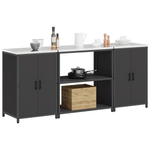 Casa si Gradina - Mobilier - Comode si corpuri - Corpuri bucatarie - Set de depozitare pentru bucatarie 3 pcs Negru 210 x 50 x 92 cm - Infinity.ro
