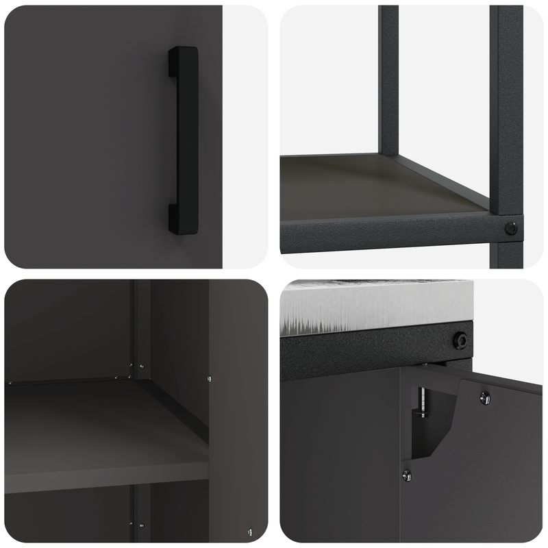 Casa si Gradina - Mobilier - Comode si corpuri - Corpuri bucatarie - Set de depozitare pentru bucatarie 3 pcs Negru 210 x 50 x 92 cm - Infinity.ro