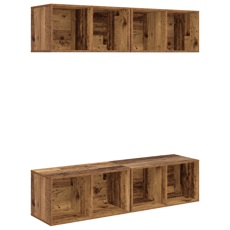 Casa si Gradina - Mobilier - Comode si corpuri - Comode - Dulap pentru TV pe Perete 4 pcs Lemn vechi 37 x 37 x 72 cm - Infinity.ro