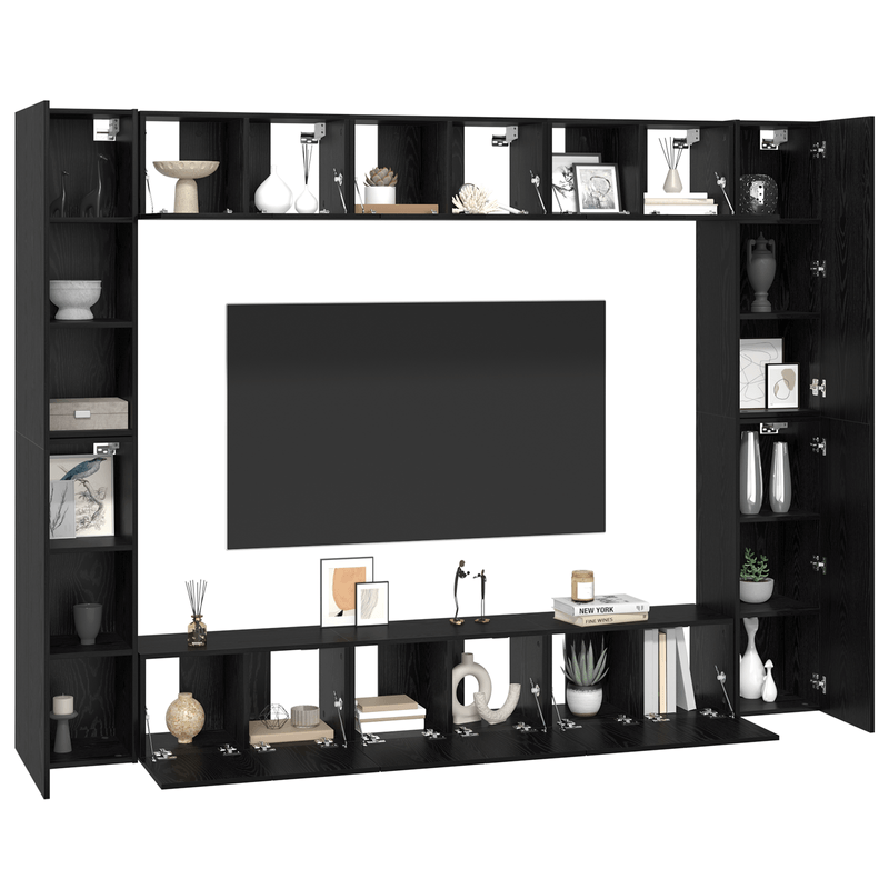 Casa si Gradina - Mobilier - Comode si corpuri - Comode - Set comoda TV 10 pcs Stejar negru Mediu 30.5 x 30 x 90 cm - Infinity.ro
