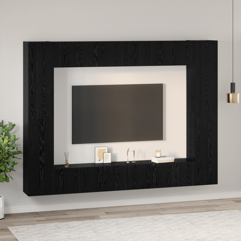 Casa si Gradina - Mobilier - Comode si corpuri - Comode - Set comoda TV 10 pcs Stejar negru Mediu 30.5 x 30 x 90 cm - Infinity.ro