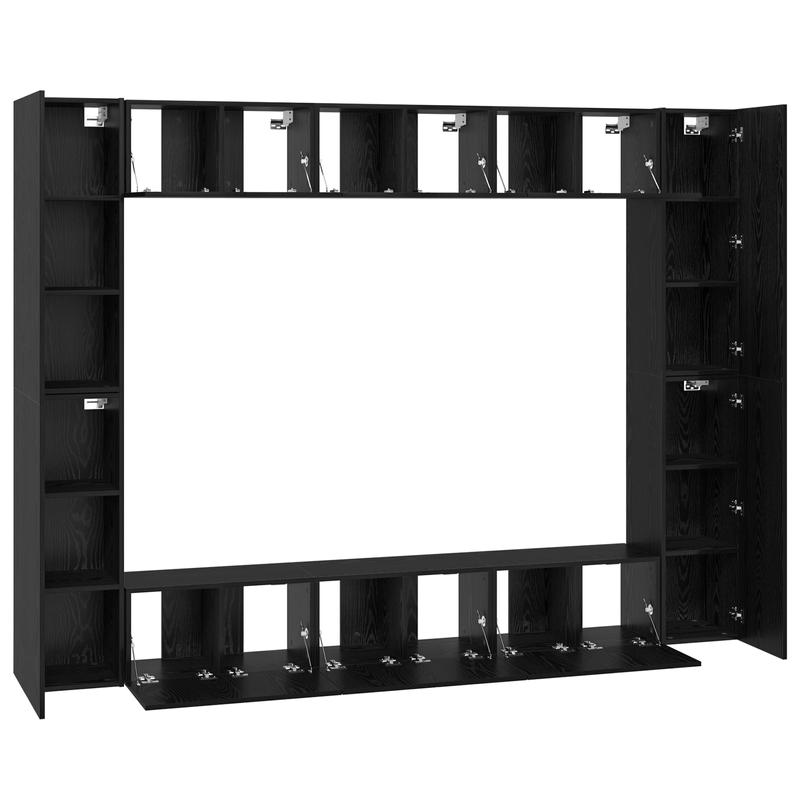 Casa si Gradina - Mobilier - Comode si corpuri - Comode - Set comoda TV 10 pcs Stejar negru Mediu 30.5 x 30 x 90 cm - Infinity.ro