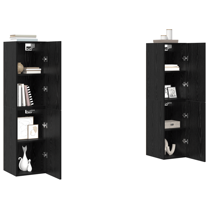 Casa si Gradina - Mobilier - Comode si corpuri - Comode - Set comoda TV cu raft 4 pcs Stejar negru 30.5 x 30 x 60 cm - Infinity.ro