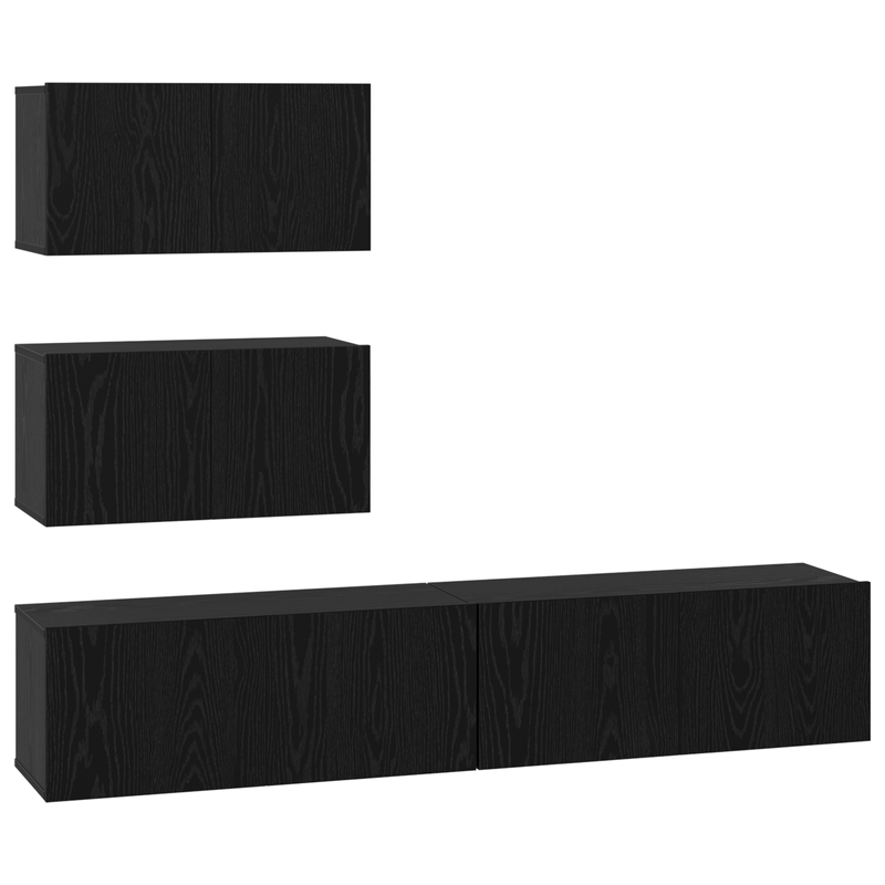 Casa si Gradina - Mobilier - Seturi de mobilier - Seturi living - Set de Dulapuri pentru TV 4 pcs Stejar negru 80 x 30 x 30 cm - Infinity.ro