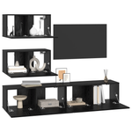 Casa si Gradina - Mobilier - Seturi de mobilier - Seturi living - Set de Dulapuri pentru TV 4 pcs Stejar negru 80 x 30 x 30 cm - Infinity.ro