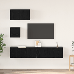 Casa si Gradina - Mobilier - Seturi de mobilier - Seturi living - Set unitate TV Altele cu depozitare cu usa 4 pcs Stejar negru 80 x 30 x 30 cm - Infinity.ro