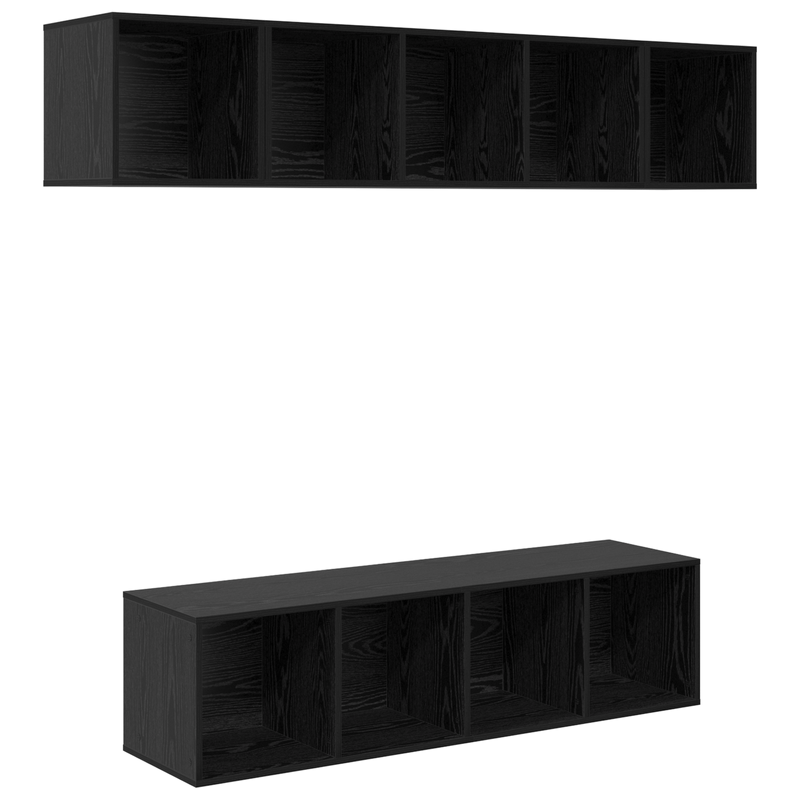 Casa si Gradina - Mobilier - Comode si corpuri - Comode - Set comoda TV 4 pcs Stejar negru 37 x 37 x 142.5 cm - Infinity.ro