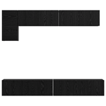 Casa si Gradina - Mobilier - Comode si corpuri - Comode - Set comoda TV cu raft cu depozitare cu usa 5 pcs Stejar Negru - Infinity.ro