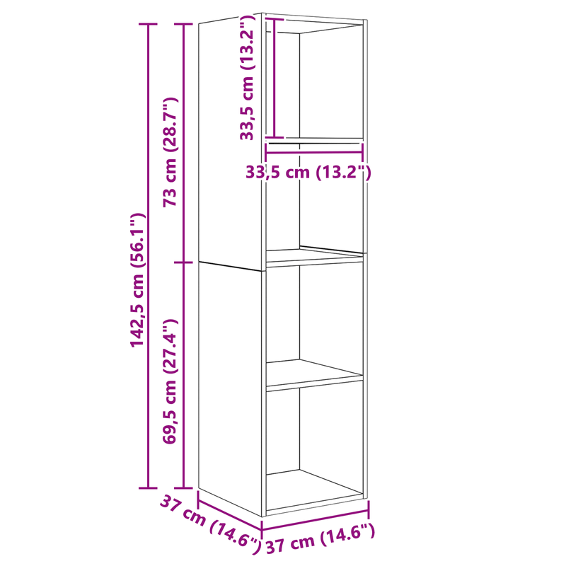 Casa si Gradina - Mobilier - Comode si corpuri - Comode - Set comoda TV 4 pcs Stejar negru 37 x 37 x 142.5 cm - Infinity.ro