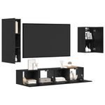 Casa si Gradina - Mobilier - Seturi de mobilier - Seturi living - Set cabinet TV cu raft 4 pcs Stejar negru 30.5 x 30 x 90 cm - Infinity.ro