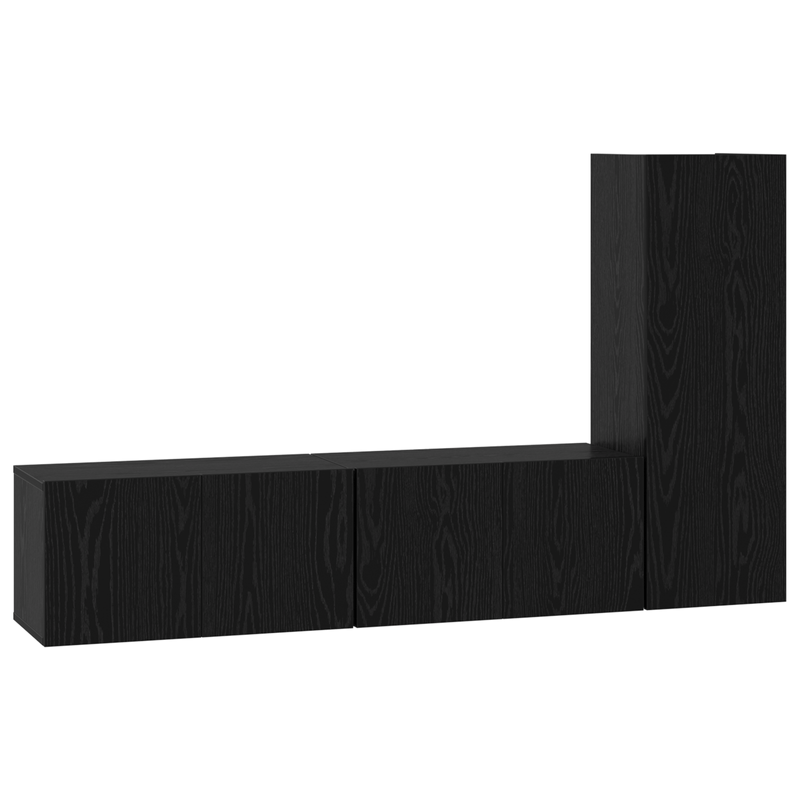 Casa si Gradina - Mobilier - Seturi de mobilier - Seturi living - Set dulapuri TV 3 pcs Stejar negru mic 30.5 x 30 x 90 cm - Infinity.ro