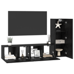 Casa si Gradina - Mobilier - Seturi de mobilier - Seturi living - Set dulapuri TV 3 pcs Stejar negru mic 30.5 x 30 x 90 cm - Infinity.ro