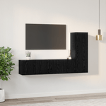 Casa si Gradina - Mobilier - Seturi de mobilier - Seturi living - Set dulapuri TV 3 pcs Stejar negru mic 30.5 x 30 x 90 cm - Infinity.ro