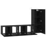 Casa si Gradina - Mobilier - Seturi de mobilier - Seturi living - Set dulapuri TV 3 pcs Stejar negru mic 30.5 x 30 x 90 cm - Infinity.ro